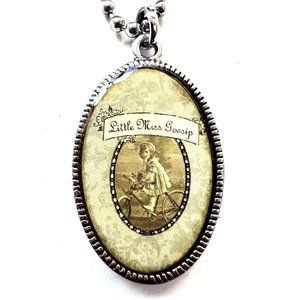 Cute Gossip Girl Theme Pendant with Chain Necklace